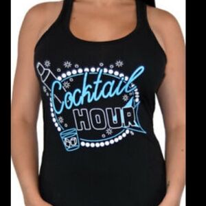 Pinky Star Retro Sexy Pinup Lounge black Medium Cocktail Hour Tank